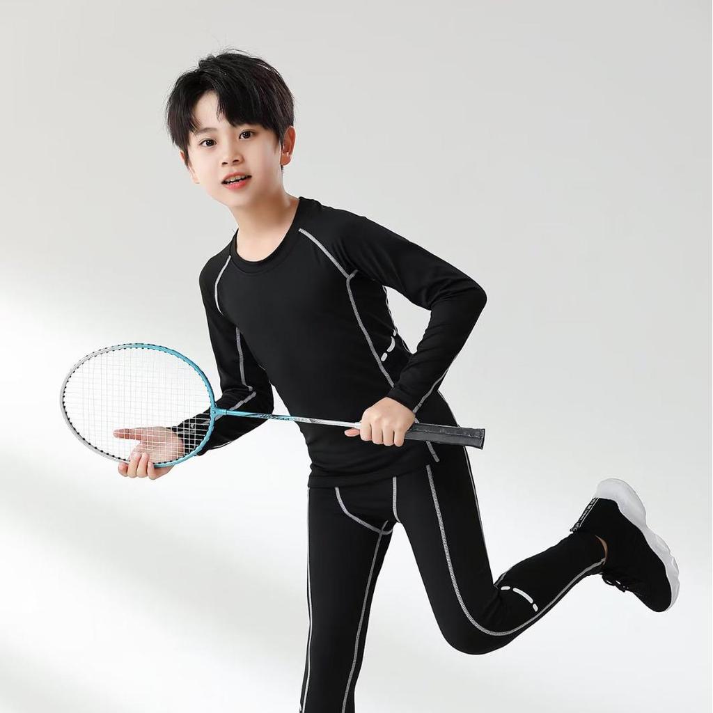 Quick-Drying Breathable Long Sleeve Training Set for Kids & Adults: Basketball, Football, Running Base Layer