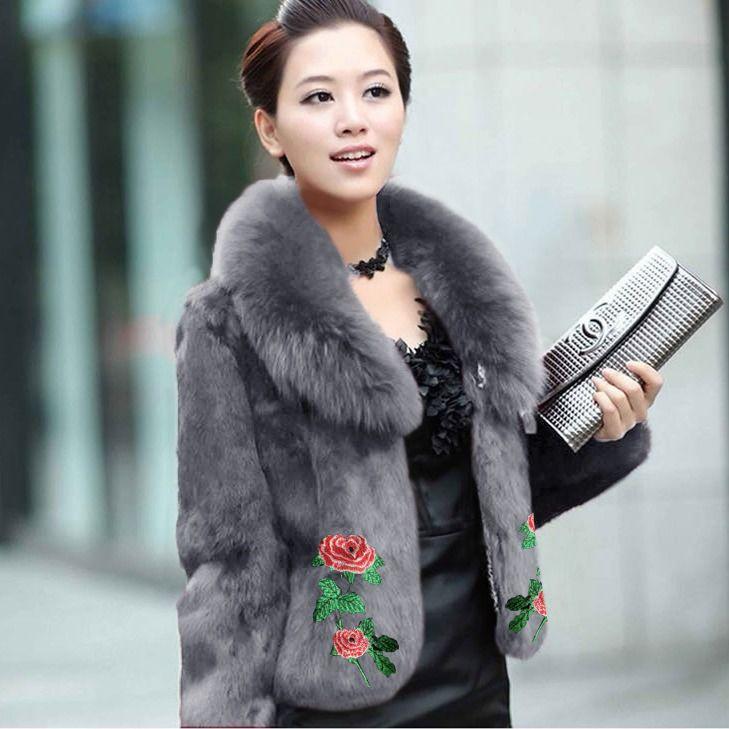 

Осенняя и зимняя одежда Модное пальто Корейское искусственное меховое пальто было тонким Элегантное темпераментное женское пальто Tide S серый