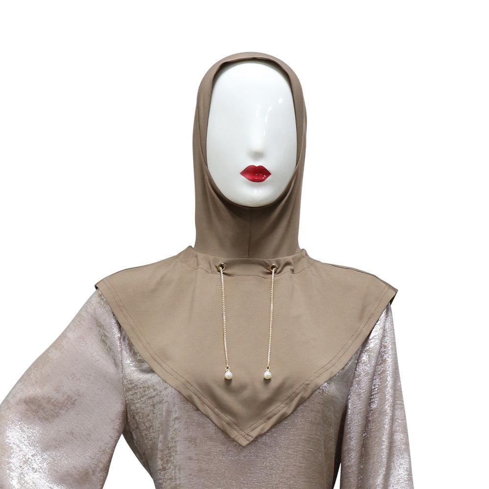 XQY500332 Middle Eastern Metal Chain Rhinestone Pullover Hat for Women - Fashion Ethnic Headscarf