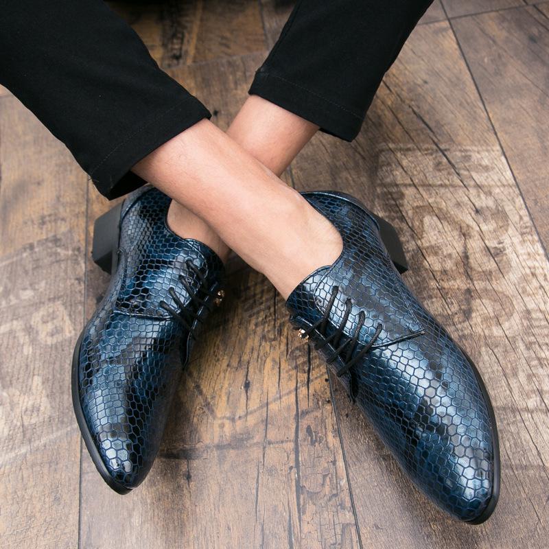 Python Pattern Shoes Buy Men's British Python Pattern Shiny Leather Shoes Large Size ...