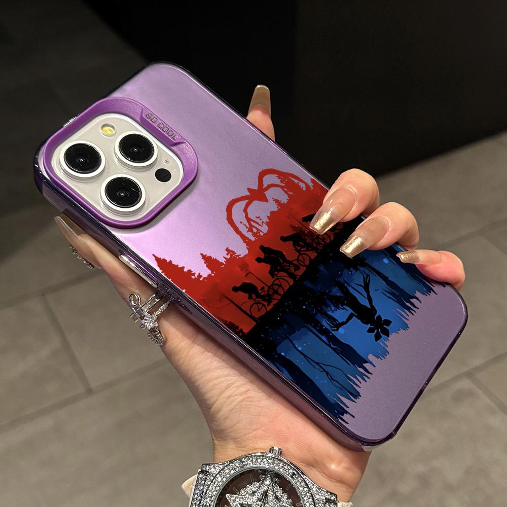 

Чехол для телефона TV S-Stranger T-Things для iPhone 17 Air 16 16e 15 14 Plus 13 12 11 Pro Max X Xs XR 8 Цветной Серебряный Жесткая Крышка iPhone 12 Pro