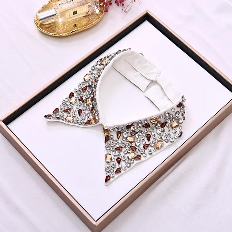 Fashion New Diamond False Collars Woman Crystal Removable Collar Women Necklace Fake Collar Detachable Tie Clothing Accessories
