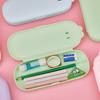 Stationery Pen Box Bunny Shape Design Sealed Snap Closure Large Capacity Pencil Case Food-Grade Silicone Soft Silicone Pen Holder School Supplies