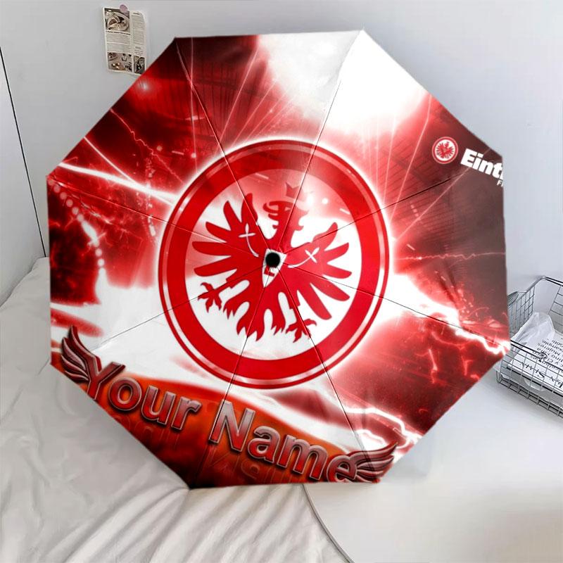 1 PC Automatic Folding Umbrella - Eintracht Frankfurt Custom Name Pattern, Portable & Foldable Design with 8 Ribs, Christmas Birthday Gifts