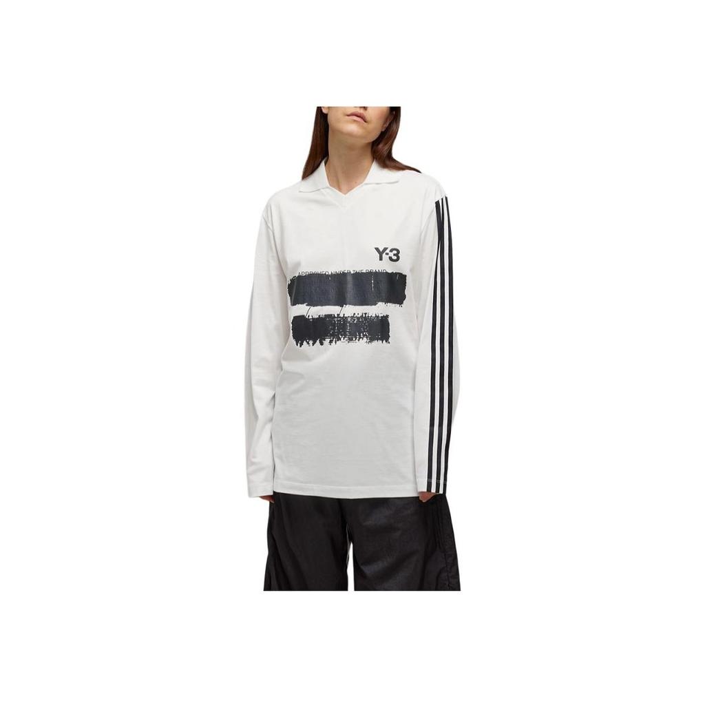 Adidas X Y-3 U GFX Logo L/S Tee White Unisex Streetwear JM3233