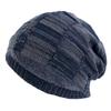 Winter Thickened Wool Pullover Cap, Two-color Square Needle Thermal Ear Protection Cap, Flannel Ski Cap Inside