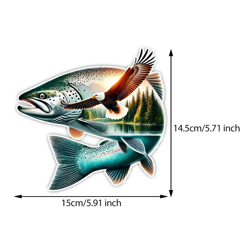 

Car Sticker Salmon Wildlife Art Fish Waterproof Vinyl Decal on Bumper Rear Window Laptop Self-adhesive Decal For Car Accessories TM384 A-15cm Longest Side