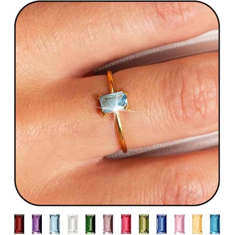 Retro Zircon December Birthstone Ring with Copper and Gold Preservation