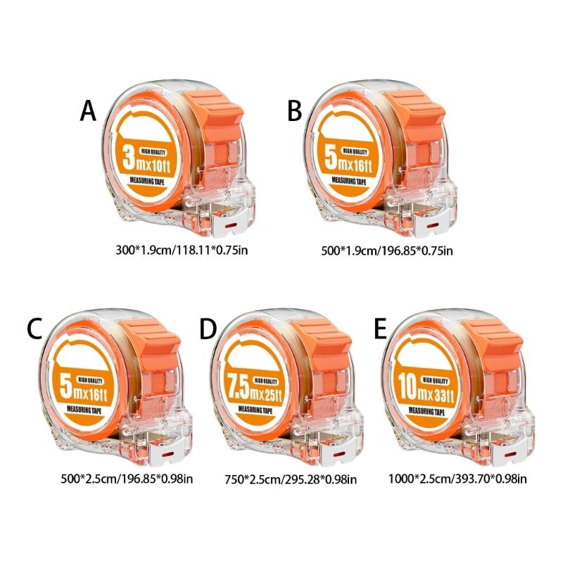 Clear PC Case Tape Measure Double Marking 3Meter 5Meter 10Meter Steel Rulers For Construction Crafting Carpentry Sewing