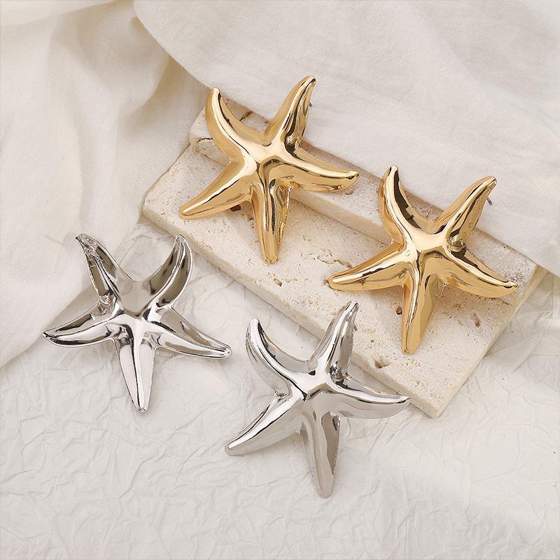 Vintage Starfish Earrings Minimalist Ocean Style Earrings Beach Holiday Stud Earrings  for Women