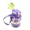 Cute Cartoon Plastic Water Cup With Straw Cup Summer Portable Sports Water Bottle For Outdoor Camping Travel Universal Drinkware
