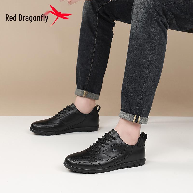 Red Dragonfly Men's Waterproof Leather Golf Loafers: Non-slip, Soft Bottom, Casual & Travel Shoes