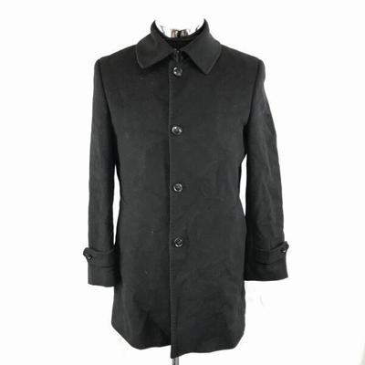 P.S.F.A Woll Kaschmir Angora Edelstahlkragen Mantel [Herren S/Schwarz] Federhaken Mittelschlitz Perfekter Anzug(GEBRAUCHT)