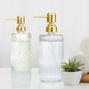 400ml Glass Lotion Bottle Hand Sanitizer Bottle Stripe Pump Head Push Gold Bathroom Body Soap and Soap Liquid Bathroom Storage