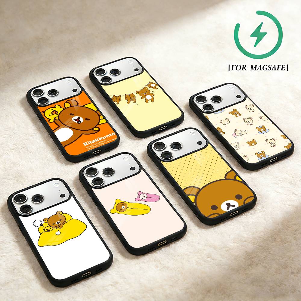Relax K-kuma R-Rilakkuma Phone Case For iPhone 17,16,15,14,13,12,Plus,Pro,Max For Magsafe Magnetic Wireless Charge