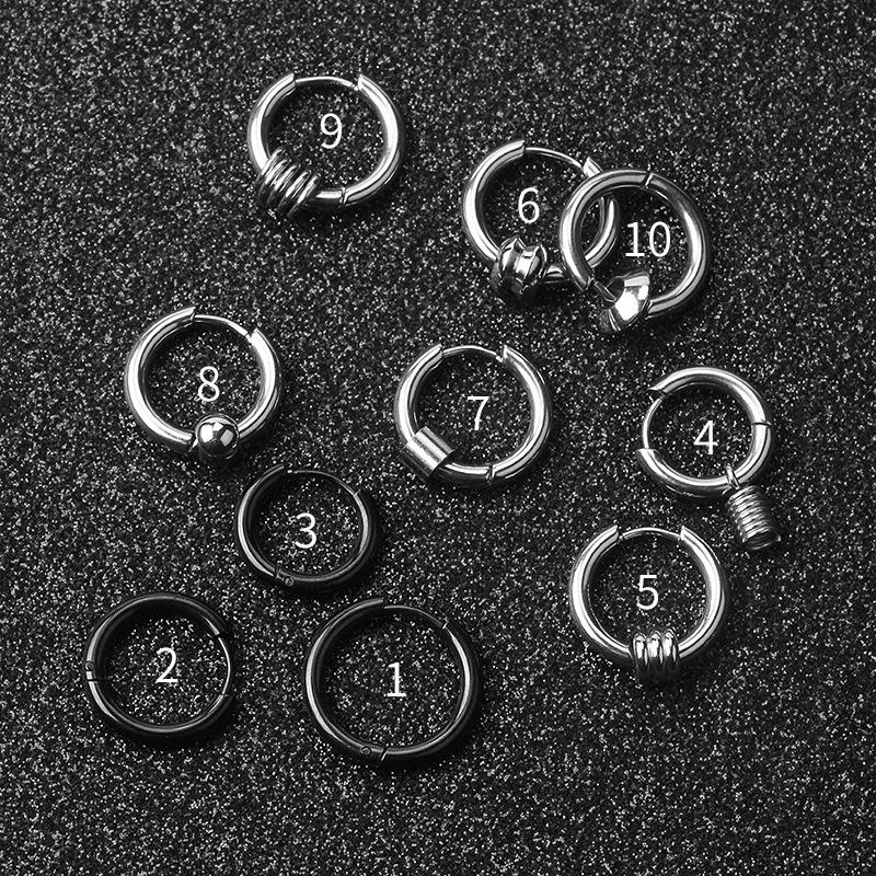 Trendy Hip-Hop Punk Stainless Steel Men's Ear Clip Earrings