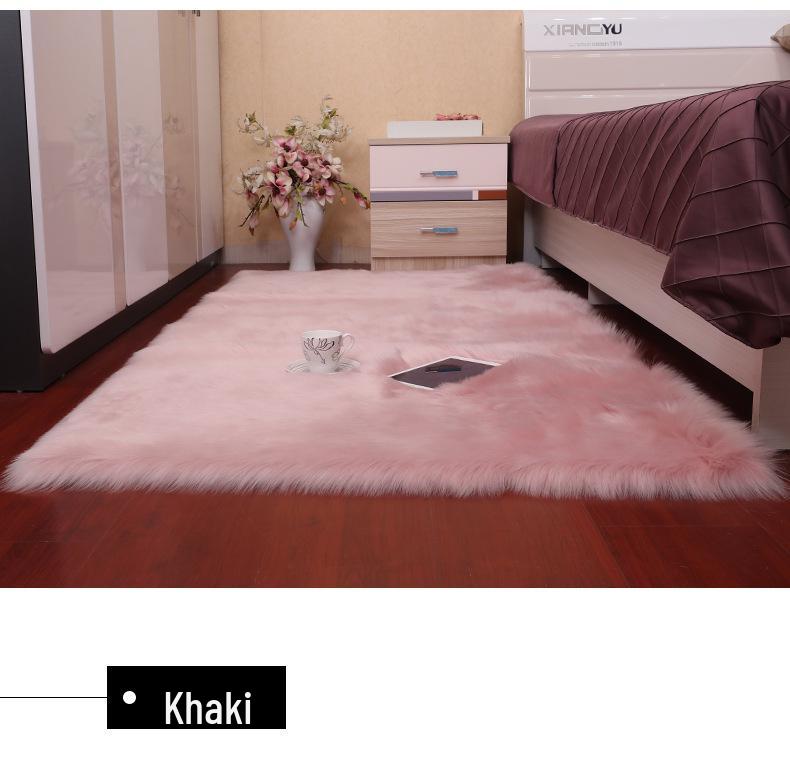 Plüsch-Kunstwolle Vollabdeckung Runde Teppichmatte für Schlafzimmer, Eingang und Balkon