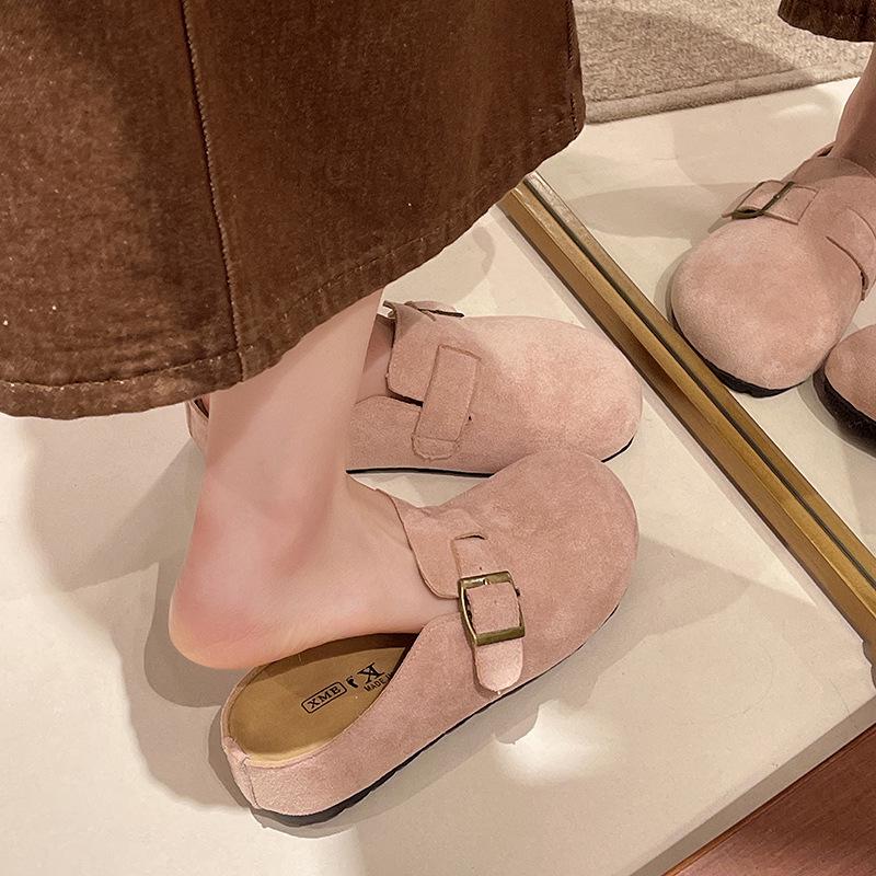 Women's 2025 Spring/Summer Retro Thick-Soled Height-Increasing Birkenstock Sandals - Lightweight Closed-Toe Design