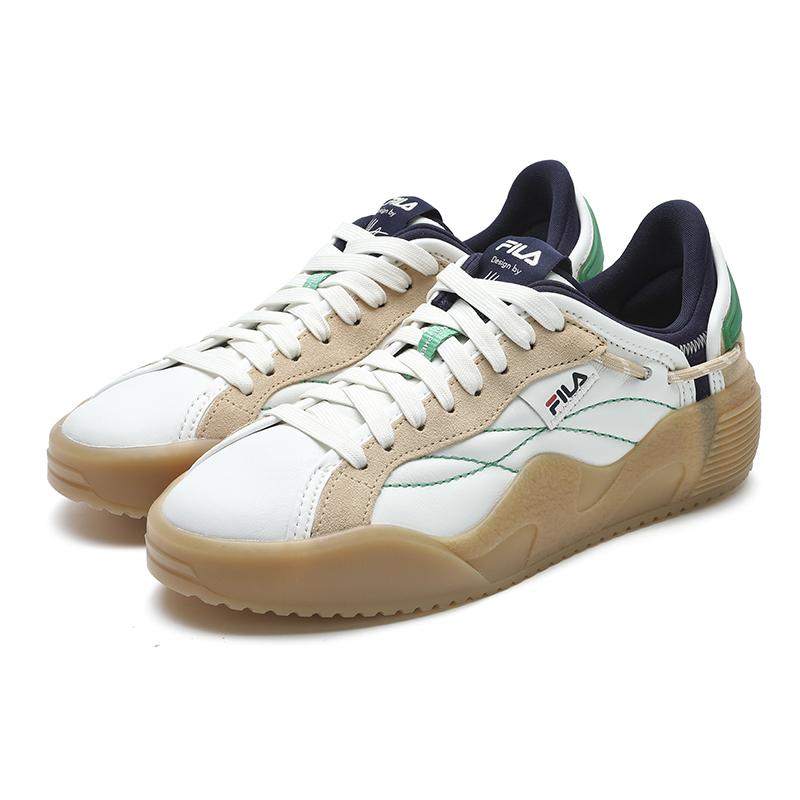 Fila Artmosphere Non-Slip Lightweight Low-Top Skate Shoes Women Sneakers Bright-White Cream-Yellow F12W421207FBB