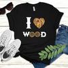 I Love Wood Funny T Shirt For Woodworkers Mill Workers Cabinet Makers Tree Service Casual Daily Vintage Comfortable
