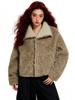 OREETA Faux Lambswool Unisex Jacket - Double-Sided, Warm Cotton Coat for Autumn/Winter with Large Lapel