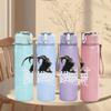 1PC Black Bird Minimalist Silhouette Print 750ml Portable Sports Water Bottle Leakproof Gym Outdoor Travel Drink Cup