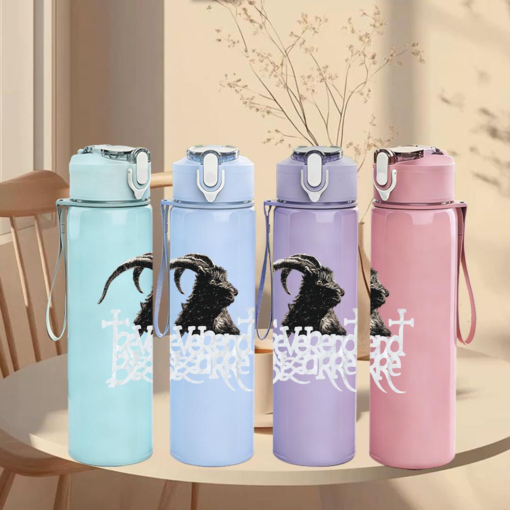 1PC Black Bird Minimalist Silhouette Print 750ml Portable Sports Water Bottle Leakproof Gym Outdoor Travel Drink Cup