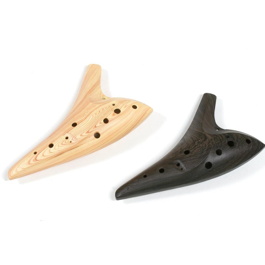 Kiktani 12-děrové dřevo Ocarina plastový řemínek Alto C s pouzdrem HX-OCARINE NAT