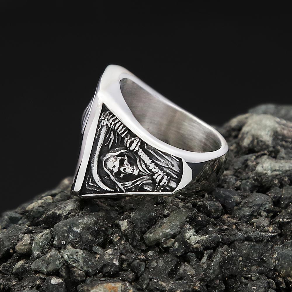 Vintage Edelstahl Tod Sense Totenkopf Ringe für Männer Punk Hip Hop Dominanter Totenkopf Ring Party Biker Schmuck Geschenke Großhandel
