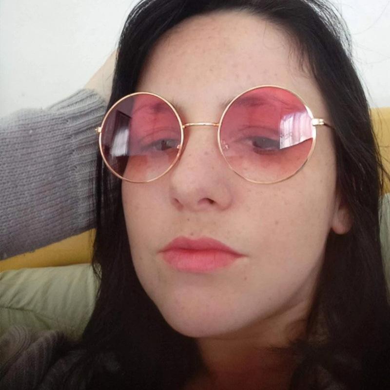 2026 Women's Alloy Mirror Sunglasses, Retro Designer Travel Sunglasses, Pink Round UV400 Sunglasses for Women Gafas De Sol