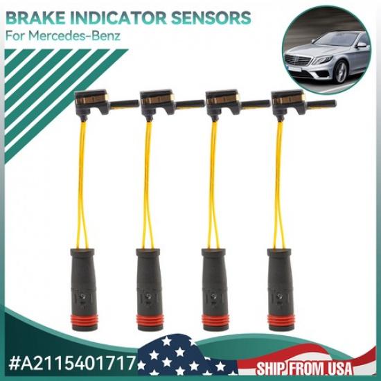 Front Rear Brake Pad Wear Sensor 4pcs for Mercedes Benz W211 W220 2115401717