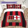 Pościel AC Milan Wzór Kołdra Poszewka na poduszkę Dekoracja domu Prezent urodzinowy (1 * poszwa na kołdrę + 2 * poszewki na poduszki bez rdzenia)05