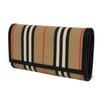 Used 11033 Icon Stripe Continental Wallet 8026001 7940 Nova Check Embossed Logo Logo Foil Stamp Beige Unisex from Japan