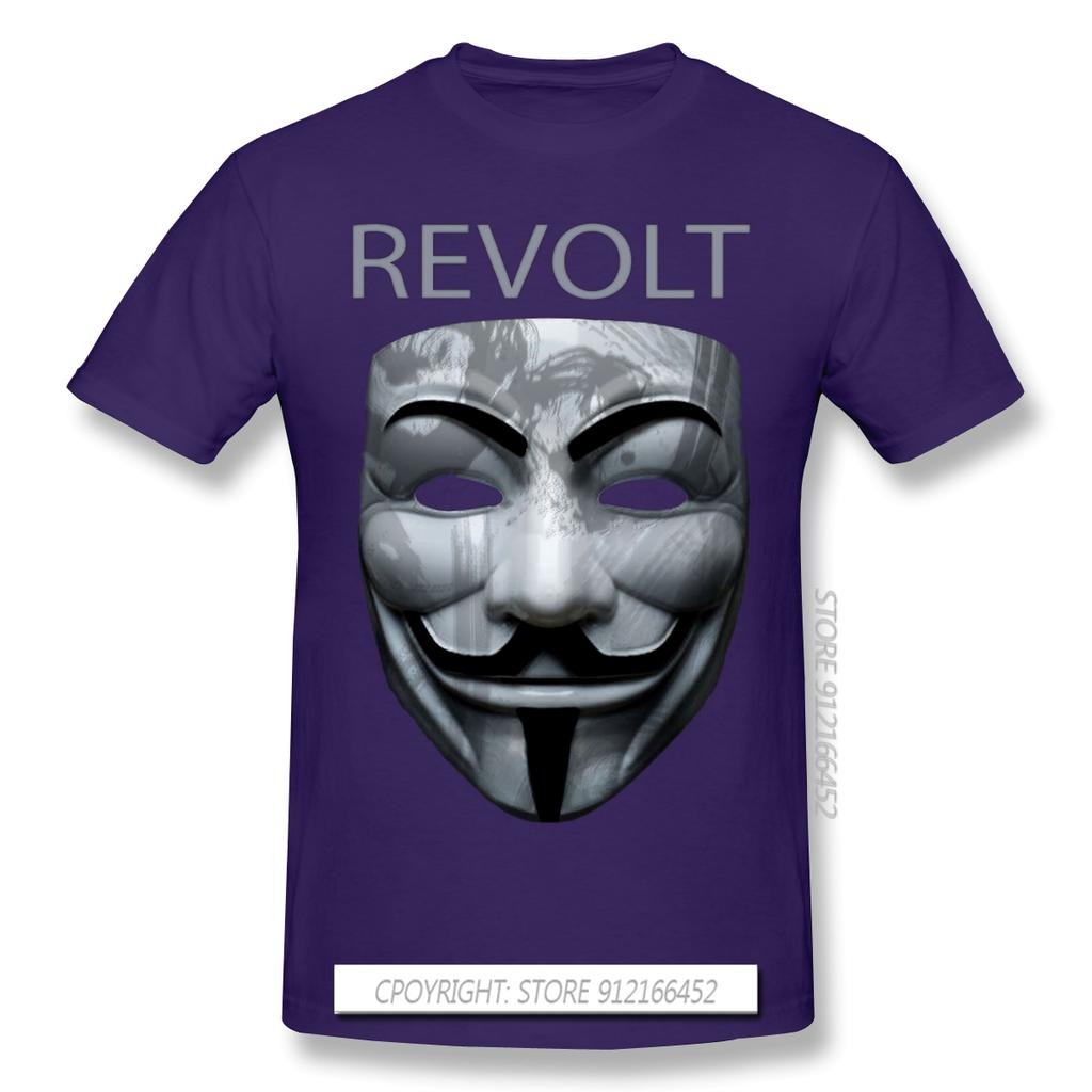 Revolt V Mask T-Shirt Anonyme Hackerorganisation Video Black Lives Matter Druck T-Shirt Sommer Groß T-Shirts