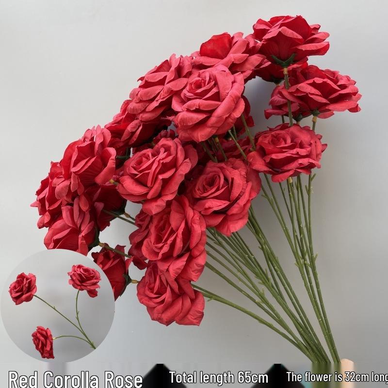 Shunran Dark Red Wine Artificial Wedding Flowers for Chinese Engagement Décor & Aisle Hanging Displays