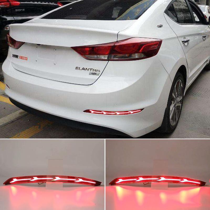 For Hyundai Elantra 2016 2017 2018 2019 2020 Car LED Reflector Light Rear Light Brake Lamp Taillight Back Fog Light Warning