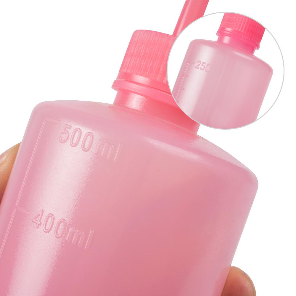 Botella pulverizadora de 3 colores con boquilla curva para higiene y limpieza, botella exprimible 250/500ML