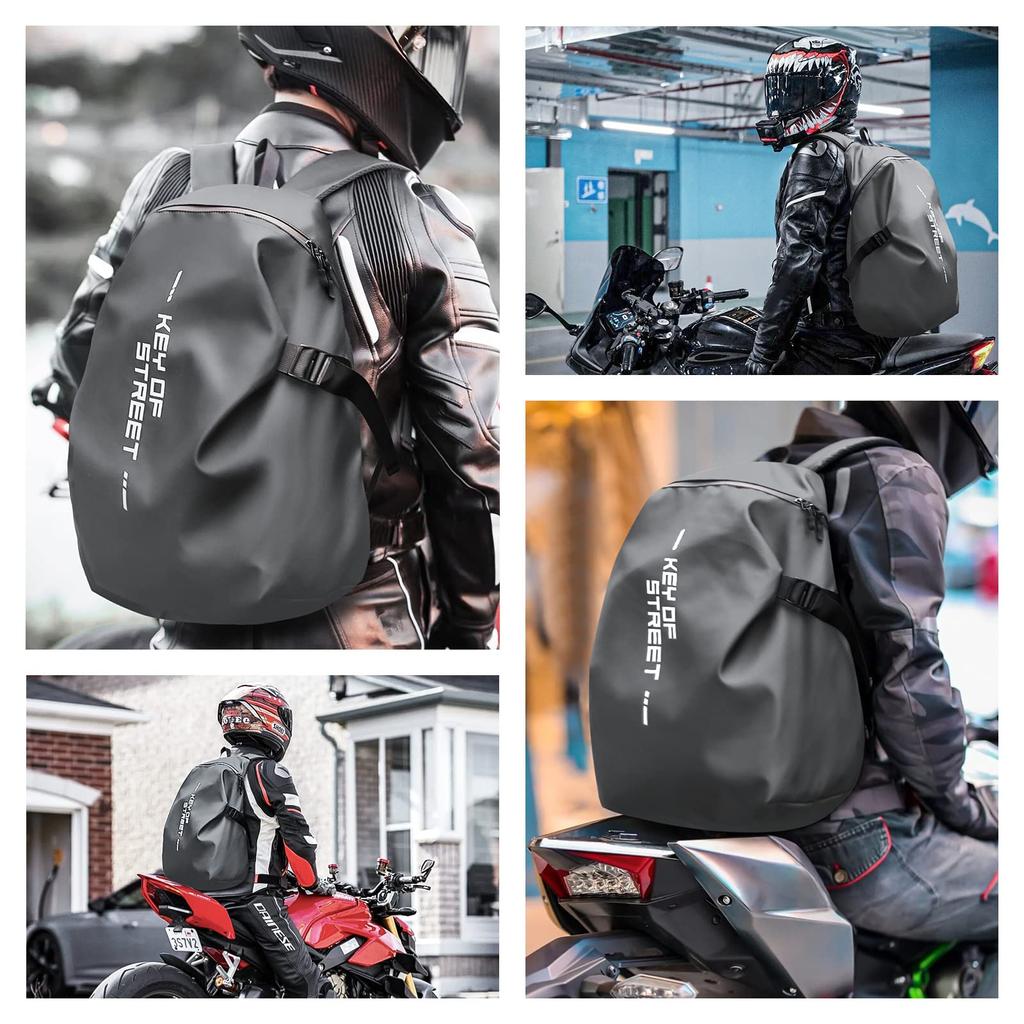 SEAFEW Waterproof Motorcycle Helmet Large Capacity Travel Bag for and Other Multifunctional Size Men's Bag, Cycling, Mountaineering, Sports, (Gray,