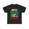Funny Christmas T Shirt Napping Santa Toys Heavy Cotton