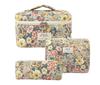 Hand-held makeup bag large capacity small floral storage bag portable quilted cotton fabric cute flowers travel bag