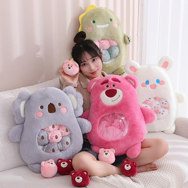 Bear Dinosaur Rabbit Lotso Snack Plush Toy Stuffed Doll Bedroom Decorations