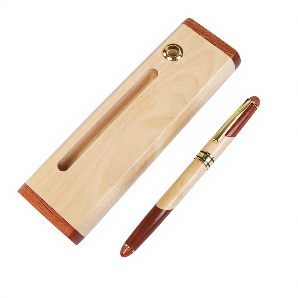 Exquisite Wooden Pen Swirl Design Promotional Gift Box Set for Business & University Awards China