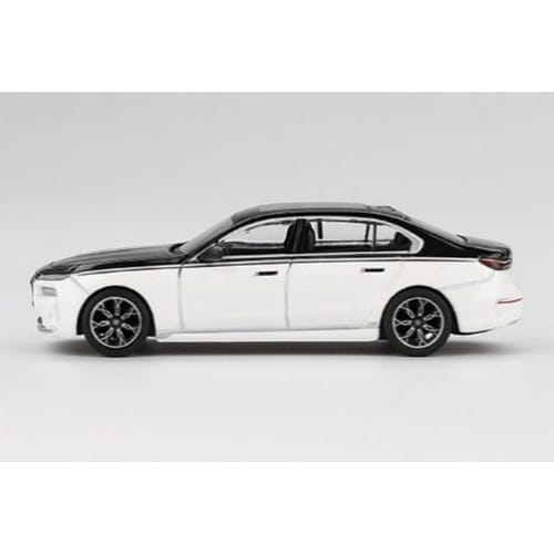 MINI GT Maßstab 1/64 BMW i7 xDrive60 Alpinweiß/Saphirschwarz (Linkslenker) Fertigmodell MGT00959-L
