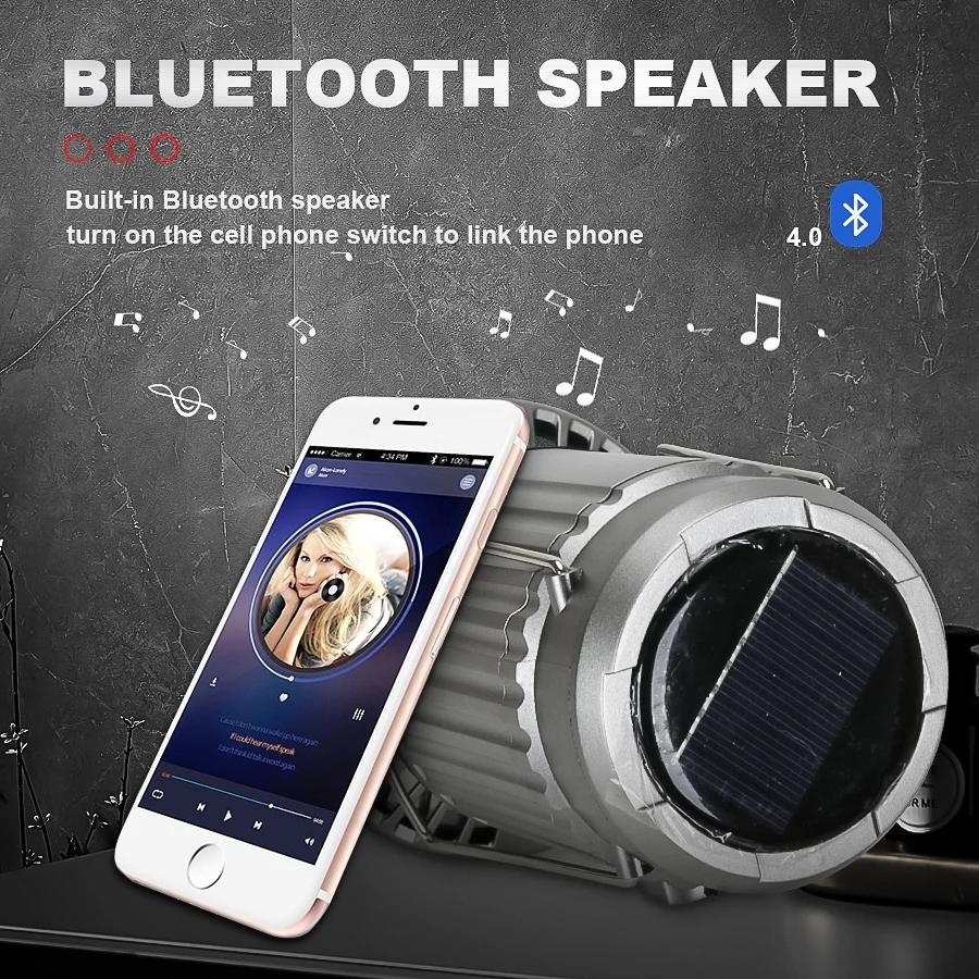 3-in-1 Solar Multifunction Camping Lights Portable with Fan Solar Charge Rechargeable Night Light Hanging Tent Fish Flashlight