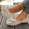 Fashion Lightweight Plus Size 36-43 Flats Shoes Women Faux Suede Non Slip Shoes Woman 2025 Solid Color Bowknot Casual Shoes Ladies