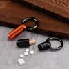 Aluminum Alloy Waterproof Bunker Portable Small Pill Box Sealed Keyring Mini Carry-On First Aid Pill Bottle