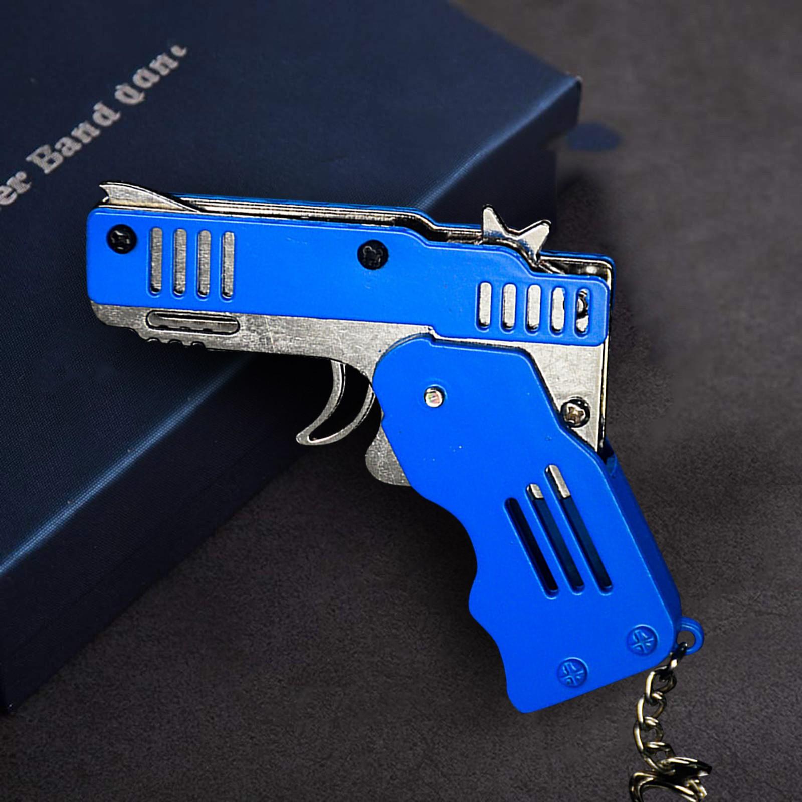 

Full Metal Folding Rubber Band Toy Outdoor Sports Keychain Toy синий