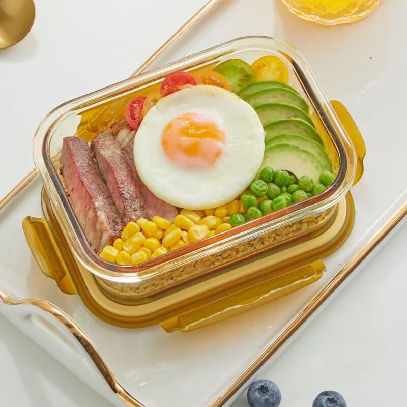 VISIONS Corning Amber Rectangular Food Storage Container 600mL