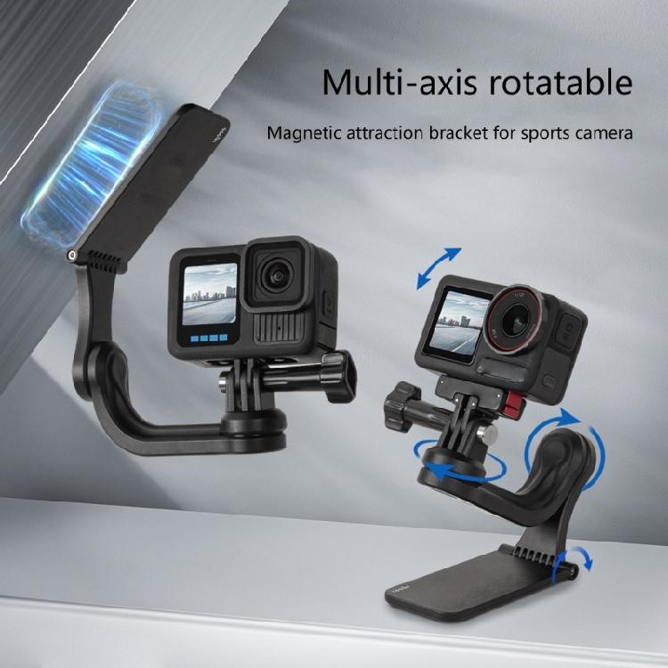 MultiAngle Magnetic Camera Bracket With Reinforced Adhesive Plate Secure Attachment For Pocket 3/Action5 Photography