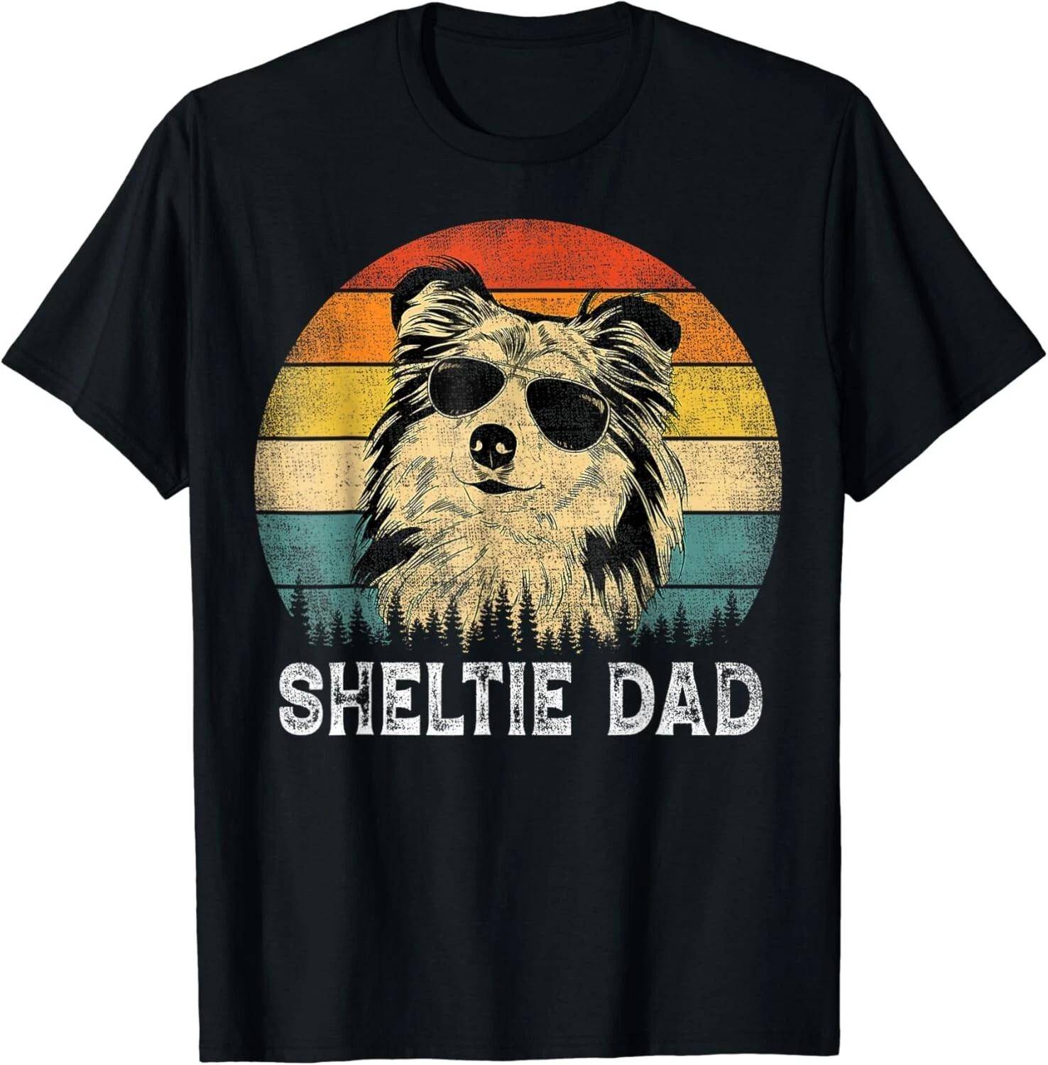 Vintage Sheltie Dad Dog Lovers Father s Day Tee Gift Unisex T-Shirt 2XL